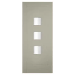 XL Joinery Tricoya Turin Painted Pebble Grey 3L External Obscure Glazed Door