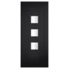 XL Joinery Tricoya Turin Painted Jet Black 3L External Obscure Glazed Door