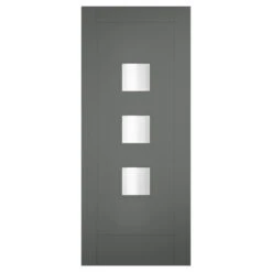 XL Joinery Tricoya Turin Painted Mouse Grey 3L External Obscure Glazed Door