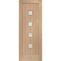 Siena Double Glazed External Oak Door (M&T) With Obscure Glass