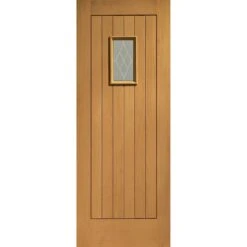 Chancery Double Glazed External Oak With Decorative Glass