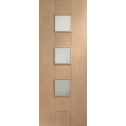 Palermo Original Pre-Finished 1 Light Internal Oak Door With Clear Glass