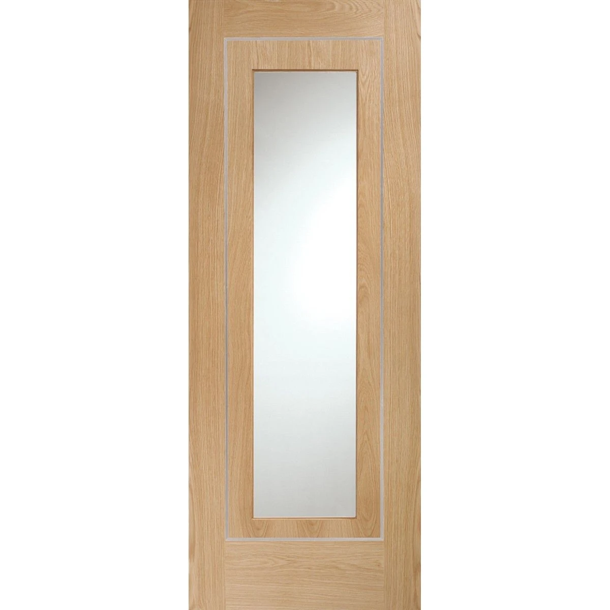 Varese Pre-Finished Internal Oak Door With Clear Glass