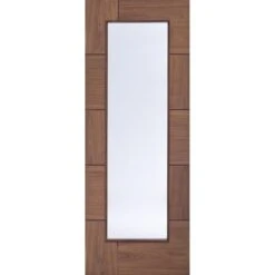 Ravenna Pre-finished Internal Walnut Door With Clear Glass