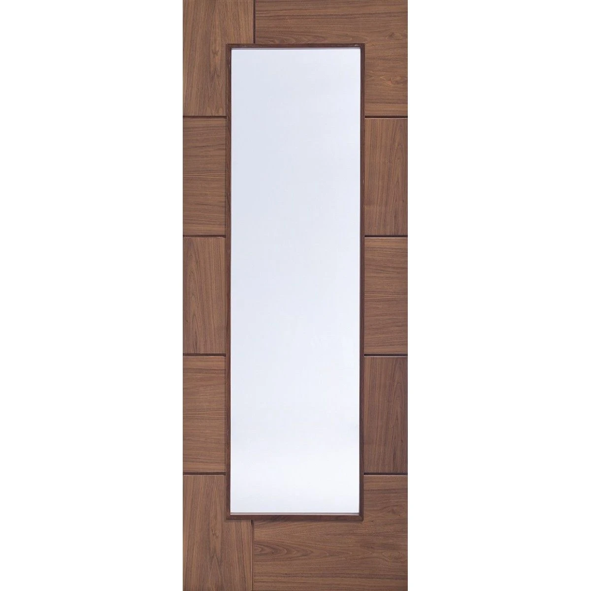 Ravenna Pre-finished Internal Walnut Door With Clear Glass