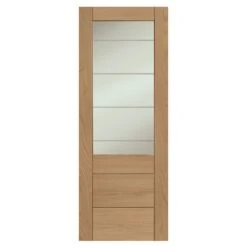 XL Joinery Palermo 2XG Internal Oak Door With Clear Etched Glass - EGOPALXG33
