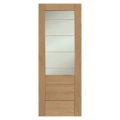 XL Joinery Palermo 2XG Internal Oak Door With Clear Etched Glass - EGOPALXG926