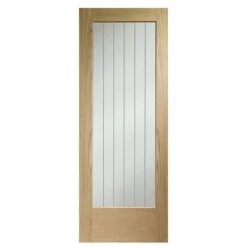 XL Joinery Internal Oak Suffolk Pattern 10 Door With Clear Etched Glass - EGOSUFP10926