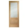 XL Joinery Internal Oak Suffolk 2XG Door With Clear Etched Glass - EGOSUFXG24
