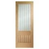 XL Joinery Internal Oak Suffolk 2XG Door With Clear Etched Glass - EGOSUFXG726