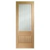 XL Joinery Internal Oak Suffolk 2XG Door With Clear Etched Glass - EGOSUFXG826