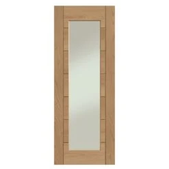 XL Joinery Palermo Essential 1 Light Pre-Finished Internal Oak Door With Clear Glass - EPFGOPAL1L24