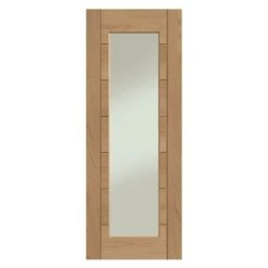 XL Joinery Palermo Essential 1 Light Pre-Finished Internal Oak Door With Clear Glass - EPFGOPAL1L28