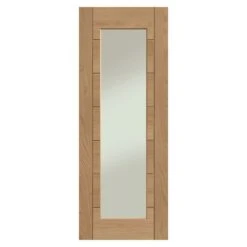 XL Joinery Palermo Essential 1 Light Pre-Finished Internal Oak Door With Clear Glass - EPFGOPAL1L30