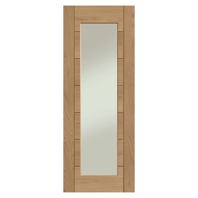 XL Joinery Palermo Essential 1 Light Pre-Finished Internal Oak Door With Clear Glass - EPFGOPAL1L30