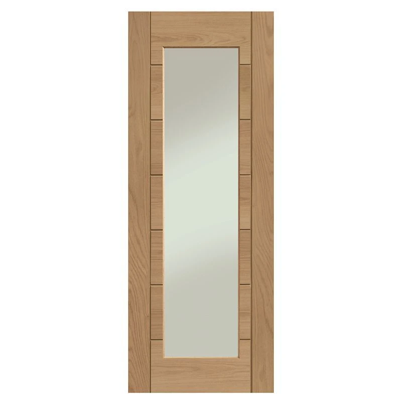 XL Joinery Palermo Essential 1 Light Pre-Finished Internal Oak Door With Clear Glass - EPFGOPAL1L33