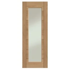 XL Joinery Palermo Essential 1 Light Pre-Finished Internal Oak Door With Clear Glass - EPFGOPAL1L626