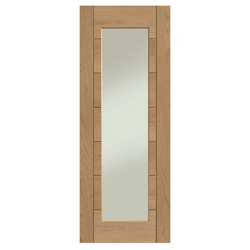 XL Joinery Palermo Essential 1 Light Pre-Finished Internal Oak Door With Clear Glass - EPFGOPAL1L626