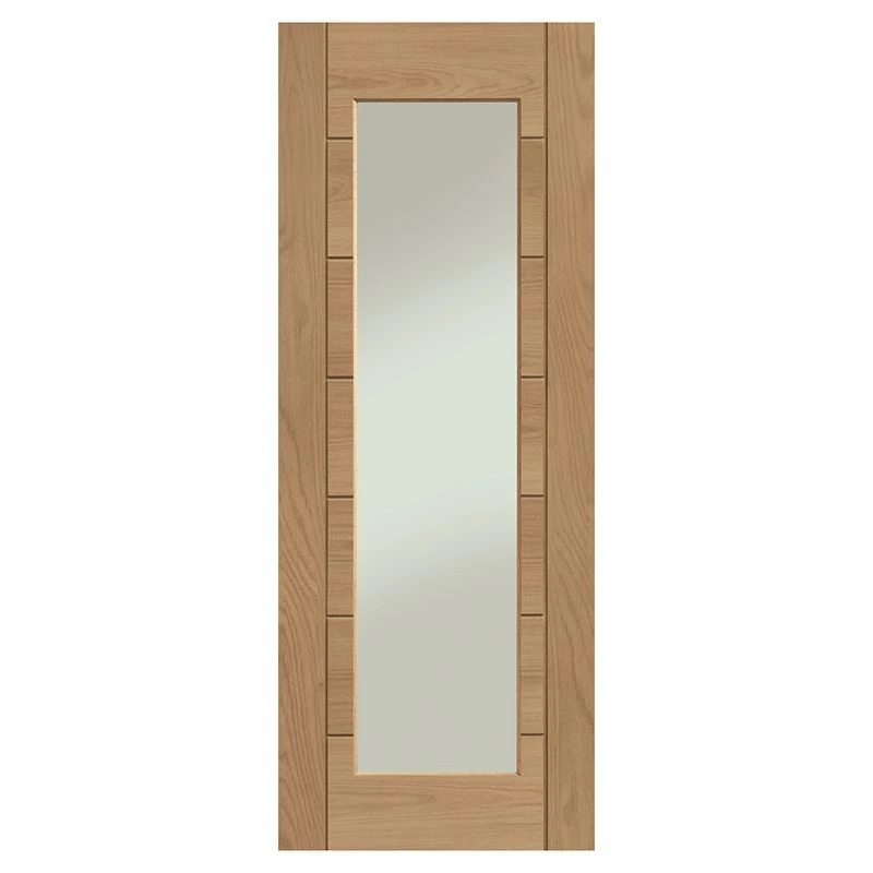 XL Joinery Palermo Essential 1 Light Pre-Finished Internal Oak Door With Clear Glass - EPFGOPAL1L926