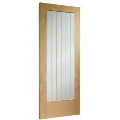 XL Joinery Suffolk Essential Pattern 10 Cottage Fully Finished Oak Etched Glass Internal Door