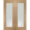 XL Joinery Palermo Internal Oak Rebated Door Pair With Clear Glass 1981 X 1524 X 40mm - GOPPAL60