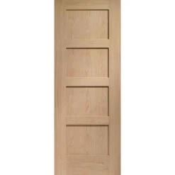 XL Joinery Shaker 4 Panel Internal Oak Door 1981 X 762 X 35mm - INTOSHA4P30