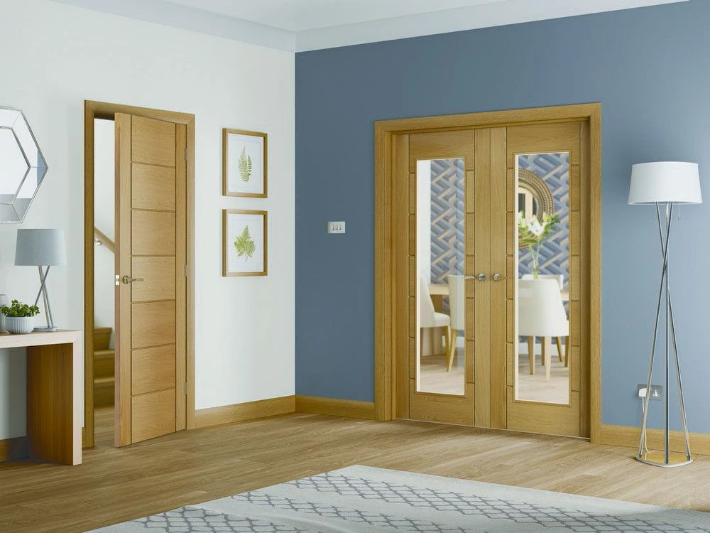 XL Joinery Palermo Essential Contemporary Unfinished Oak FD30 Fire Door - Image 2