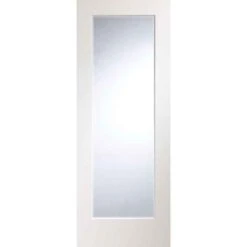 XL Joinery Cesena Pre-Finished White Internal Door With Clear Bevelled Glass 1981 X 838 X 35mm - PFGWFCES33