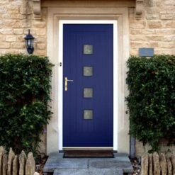 XL Joinery Siena 6 Panel Cottage Pre-Finished/Primed Tricoya 4 Light Obscure Glass External Front Door - 1981mm X 838mm (78x33 Inch)