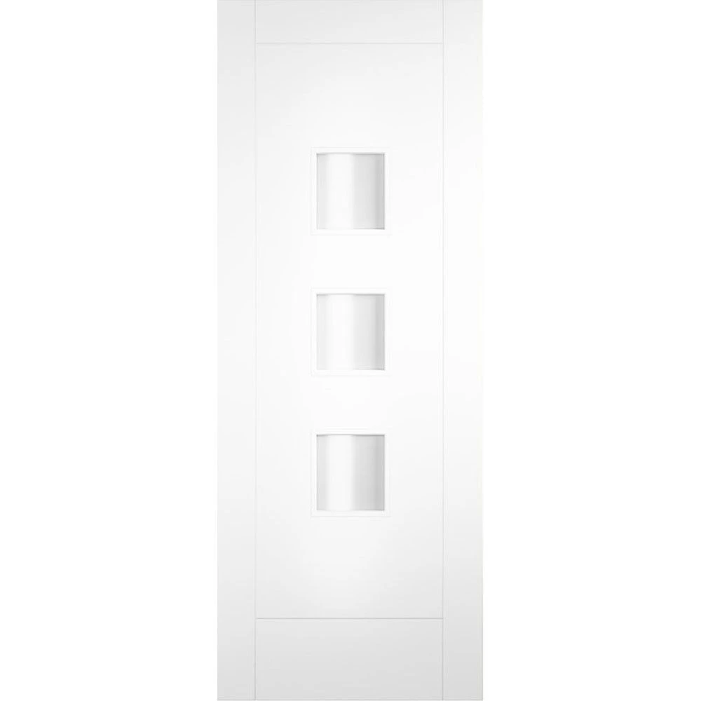 XL Joinery Turin 1 Panel Contemporary Pre-Finished/Primed Tricoya 1 Light Obscure Glass External Front Door - 1981mm X 838mm (78x33 Inch) - Image 2