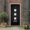 XL Joinery Turin 1 Panel Contemporary Pre-Finished/Primed Tricoya 1 Light Obscure Glass External Front Door - 1981mm X 838mm (78x33 Inch)