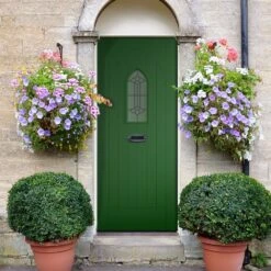 XL Joinery Westminster 6 Panel Cottage Pre-Finished/Primed Tricoya 1 Light Decorative Glass External Front Door - 1981mm X 838mm (78x33 Inch)