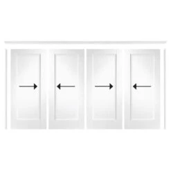 XL Joinery White Primed 4 Door Double Wardrobe Frame (Including Hardware Kit) - 2085mm X 2440mm X 115mm (82.1x96.1x4.6 Inch)