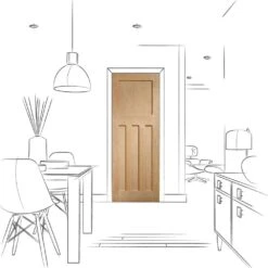 XL Joinery DX 1930s Edwardian 4 Panel Unfinished Oak Internal FD30 Fire Door