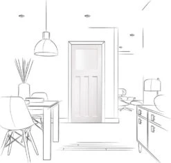 XL Joinery DX 1930s Edwardian White Primed Obscure Glazed Internal Door - 1981mm X 762mm (78 Inch X 30 Inch)