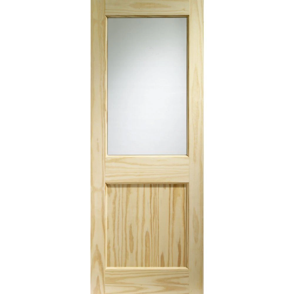 XL Joinery 2XG 1 Panel Shaker Unfinished Natural Pine 1 Light Clear Glass External Front Door (D&G)