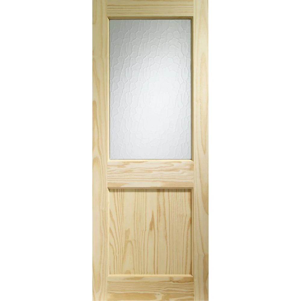 XL Joinery 2XG 1 Panel Shaker Unfinished Natural Pine 1 Light Flemish Glass External Front Door (D&G)