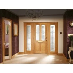 External Oak Decorative Triple Glazed Sidelight