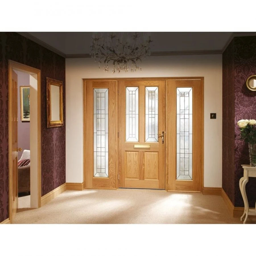 External Oak Decorative Triple Glazed Sidelight