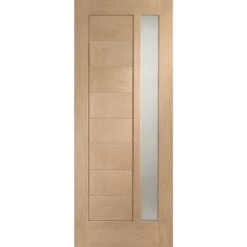 XL Joinery Modena 8 Panel Contemporary Unfinished Natural Oak 1 Light Obscure Glass External Front Door (M&T)
