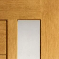 XL Joinery Modena 8 Panel Contemporary Fully Finished Natural Oak 1 Light Obscure Glass External Front Door (M&T) - 1981mm X 838mm (78x33 Inch)