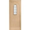 XL Joinery Westminster 1 Panel Cottage Unfinished Natural Oak 1 Light Decorative Glass External Front Door (M&T)