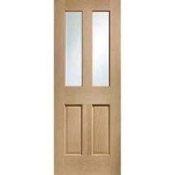 XL Joinery Internal Oak Malton Clear Bevelled Glass NRM Fire Door FD30
