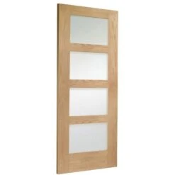 XL Joinery Internal Oak Shaker Obscure Glass Fire Door FD30