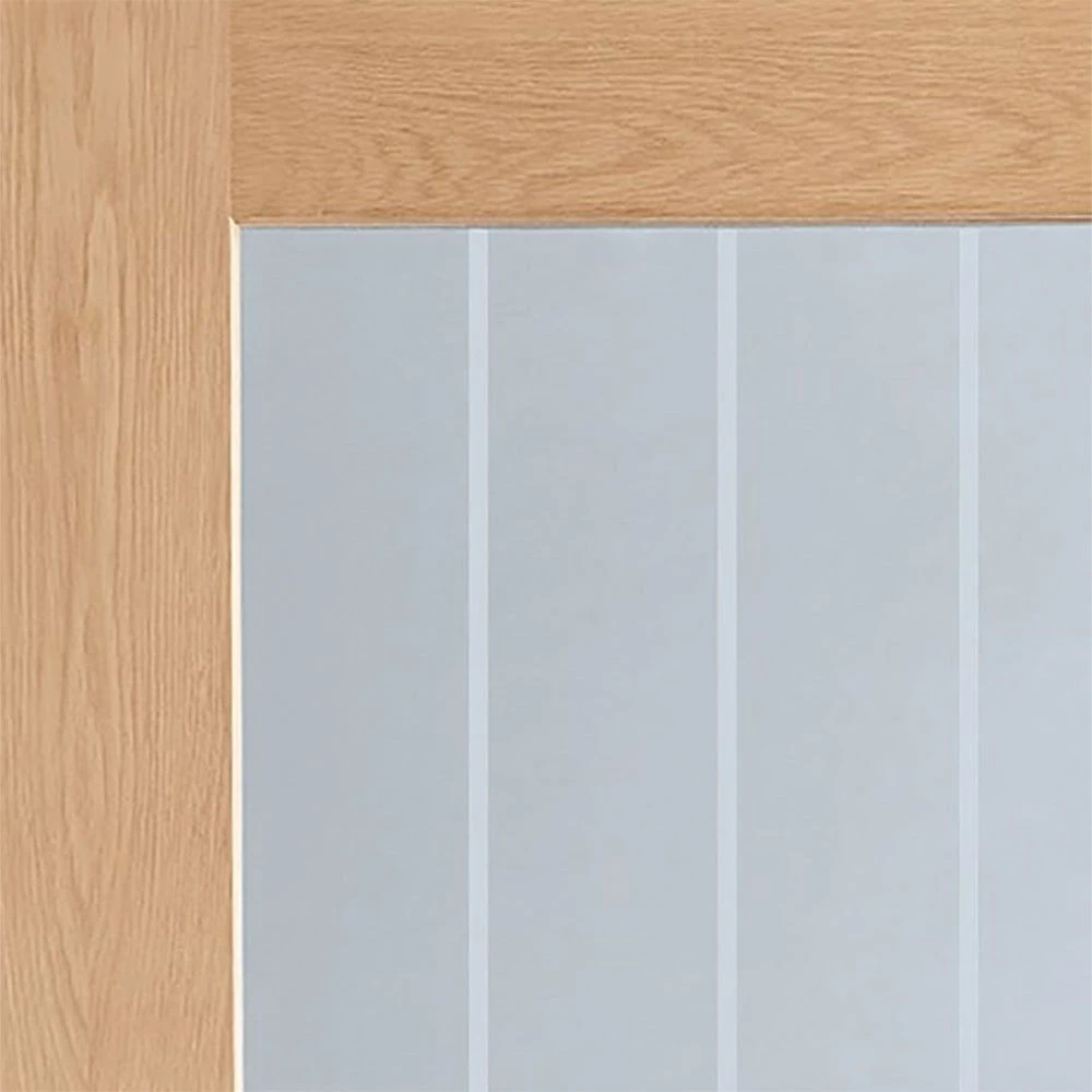 XL Joinery Suffolk Cottage Unfinished Oak Glass Internal Door Pair - Image 3