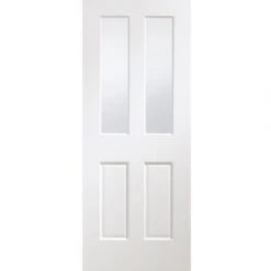XL Joinery Malton Fully Finished White 2 Light Clear Bevelled Glazed Internal Door - 1981mm X 762mm (78 Inch X 30 Inch)