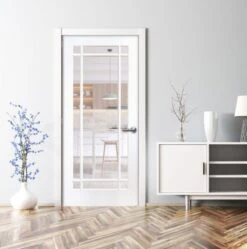 XL Joinery Cheshire White Primed Clear Glass Internal Door