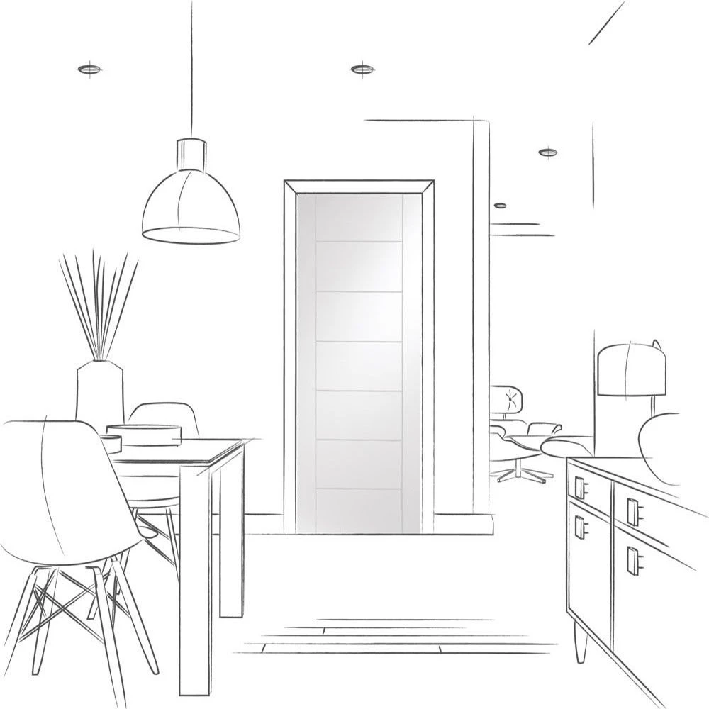 XL Joinery Palermo White Primed Internal Flush Door - Image 3