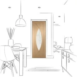 XL Joinery Internal Oak Pesaro Clear Glass Fire Door