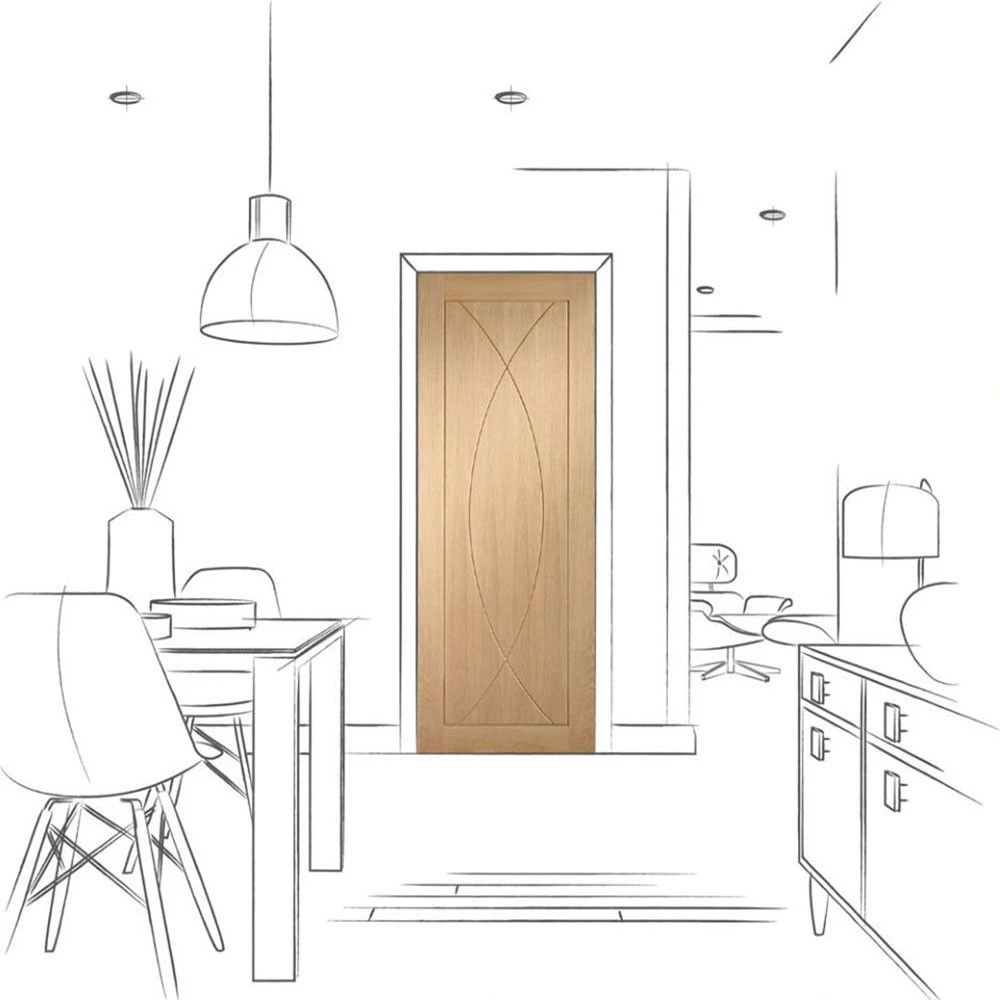 XL Joinery Pesaro Unfinished Oak Internal Flush Door - Image 3